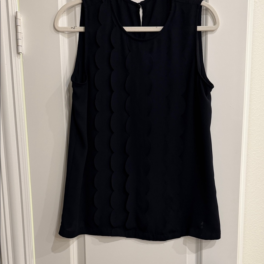 GAP Blue Scalloped Sleeveless Top
